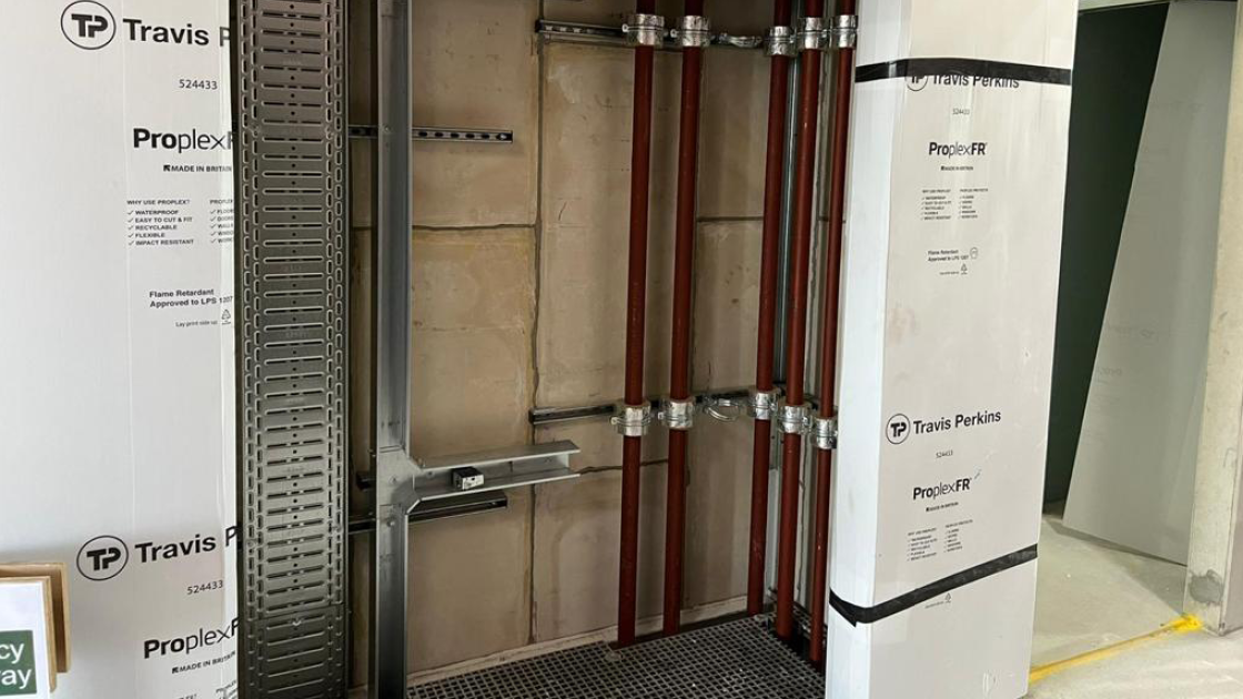 Specwall panels solving construction issues in service risers